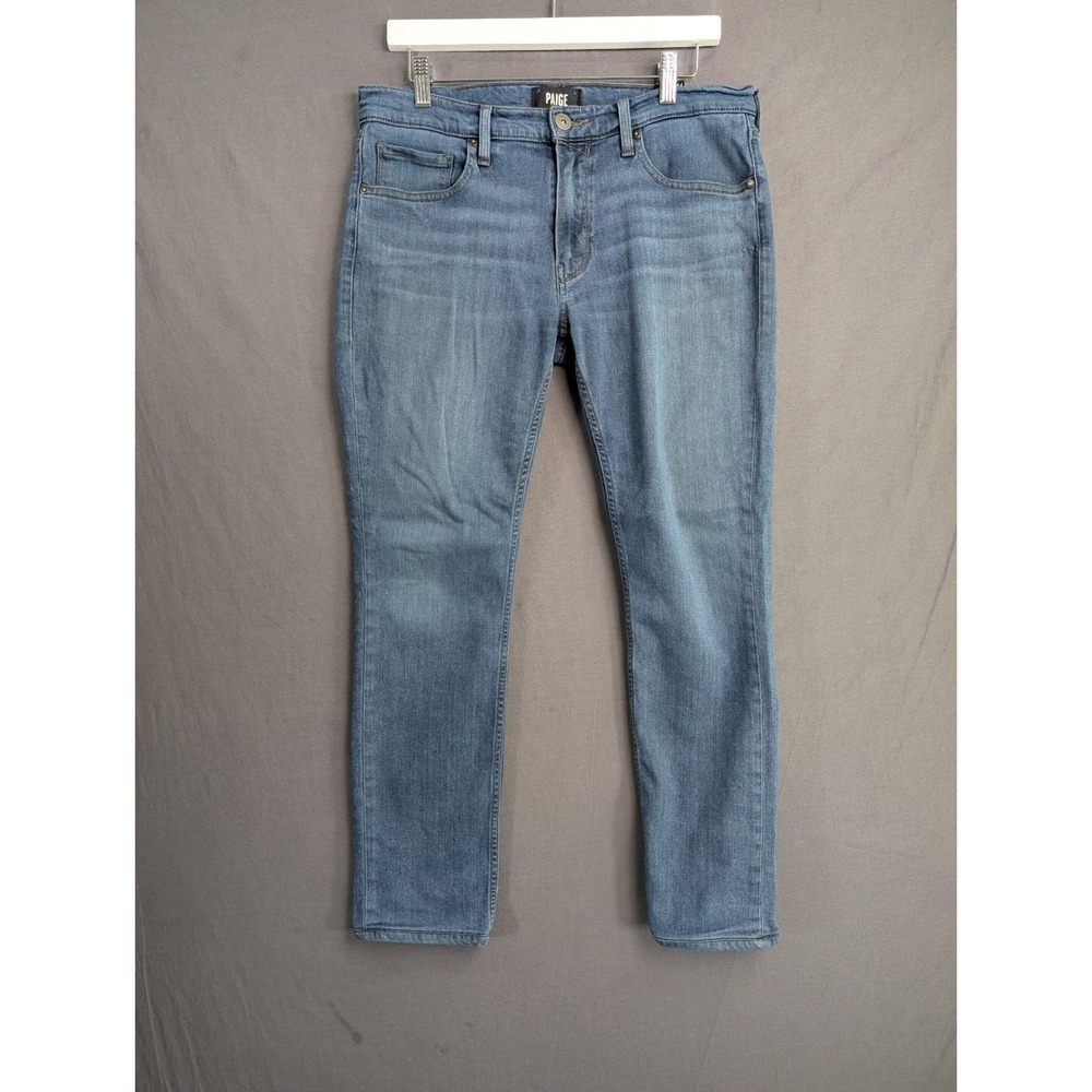 Paige Lennox Slim Fit Mens Jeans Size 32 Medium Wash Blue Stretch Denim